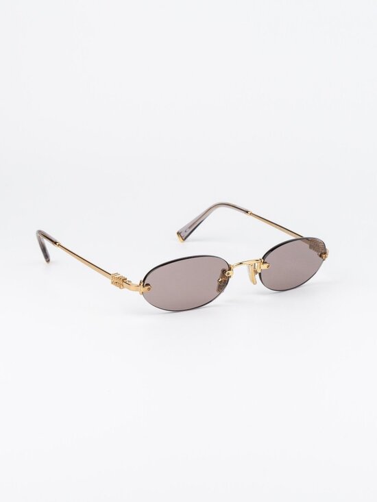 Miu Miu Women Sunglasses Gold Purple Brown Oval MUA54S 5AK20I NEW AUTHENTIC main image 6